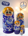 Матрешка Полюшка синяя 3 в 1, 11 см - K55
