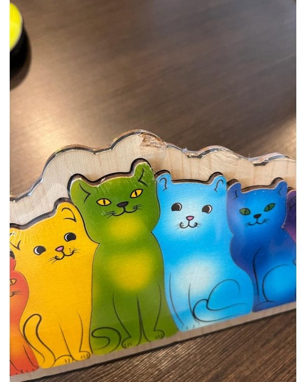 Развивающая доска. Разноцветные котята