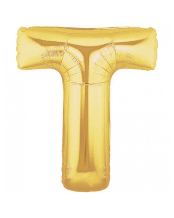 Шарик воздушный буква t цвет золото