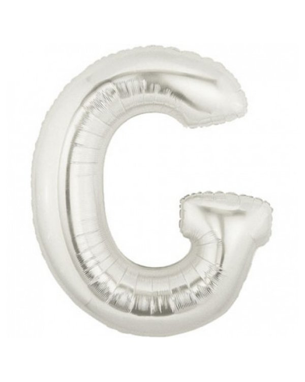 Шарик воздушный буква g цвет серебряный