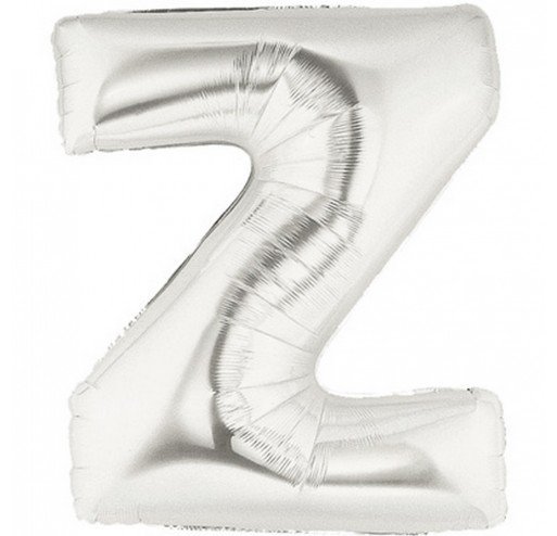 Шарик воздушный буква z цвет серебряный
