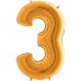 Шарик воздушный Цифра 3 цвет золото