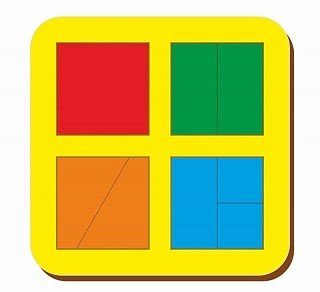 Рамка-вкладыш "Сложи квадрат. 4 квадрата. Уровень 1"