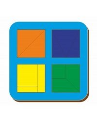 Рамка-вкладыш "Сложи квадрат. 4 квадрата. Уровень 1"