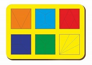 Рамка-вкладыш "Сложи квадрат. 6 квадратов. Уровень 2"