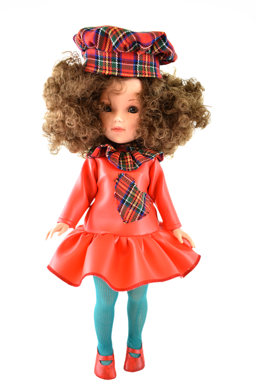 Кукла "Мари" кудрявая брюнетка, в красном платье (в подарочной коробке), 41 см