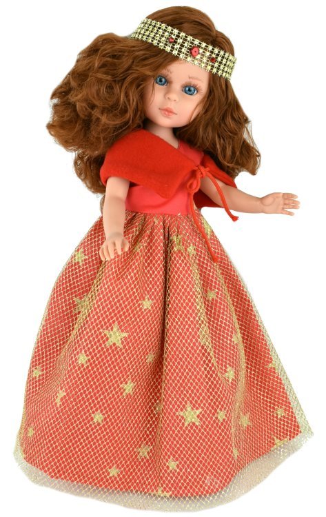 Кукла "Найя" кудрявая рыжеволосая, в длинном красном платье, 41 см