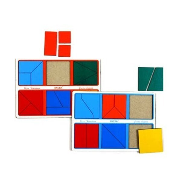 Детская развивающая игра "Собери квадрат", 1 уровень