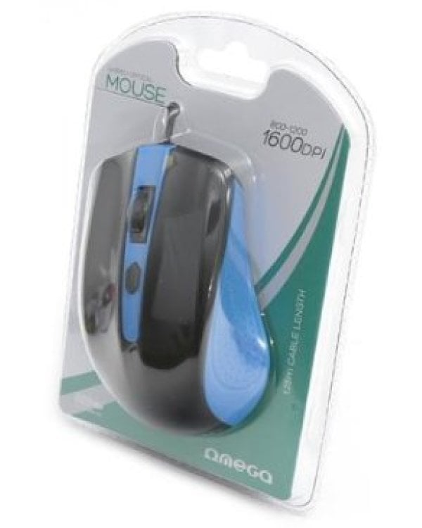 Omega OM05BL Стандартная 3D Мышь для компьютера / 1000 DPI / USB / Cиний