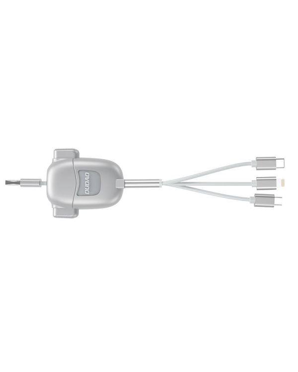 Dudao 3in1 USB cable - micro USB / Lightning / USB Type C 3 A 25 cm - 110 cm grey (L8Pro)