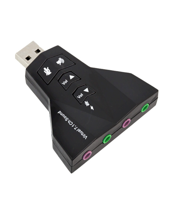 Fusion аудио карта USB / 7.1 / Регулируемая Громкость / Микрофон