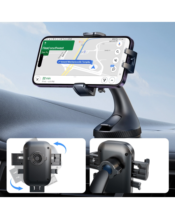 Joyroom JR-OK6 зажимной держатель телефона для стекла - черный