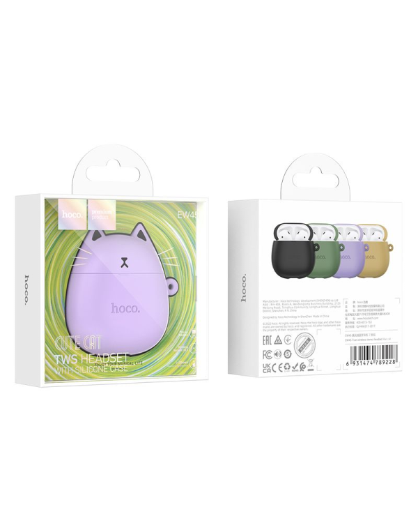 Hoco EW45 Bluetooth 5.3 беспроводные наушники с микрофоном фиолетовые
