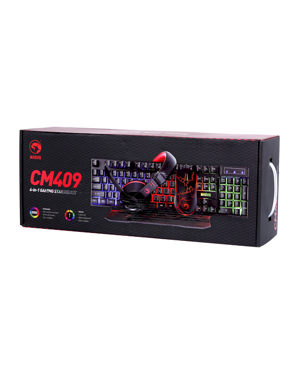 Marvo CM409 4 в 1 игровой комбинированный набор мышь / гарнитуры / клавиатура / коврик для мыши