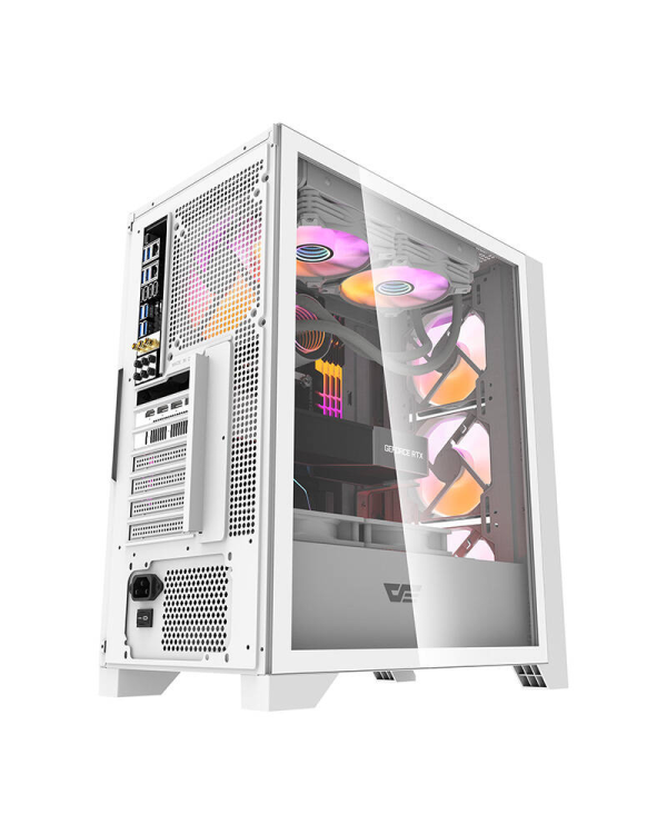 Компьютерный корпус Darkflash DRX70 GLASS + 4 вентилятора RGB (белый)