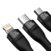 Baseus Flash Series II USB Type C | USB Type A cable - USB Type C | Lightning | micro USB 100 W 1.5 m black (CASS030201)