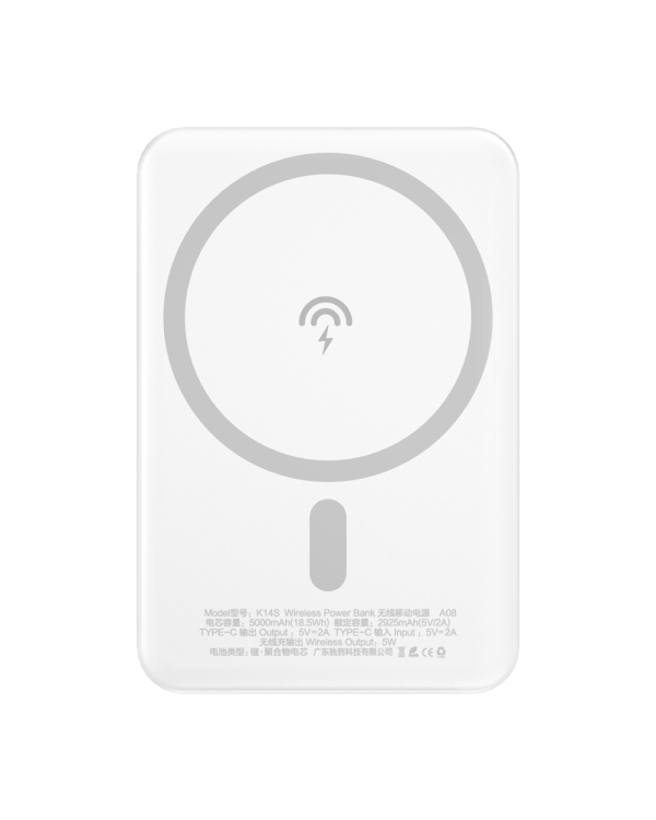 Dudao wireless magsafe power bank 5000mAh black (K14S)
