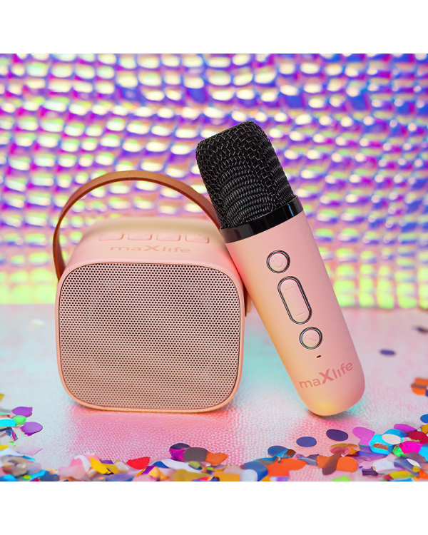 Караоке-колонка Maxlife Bluetooth MXKS-100 розовая