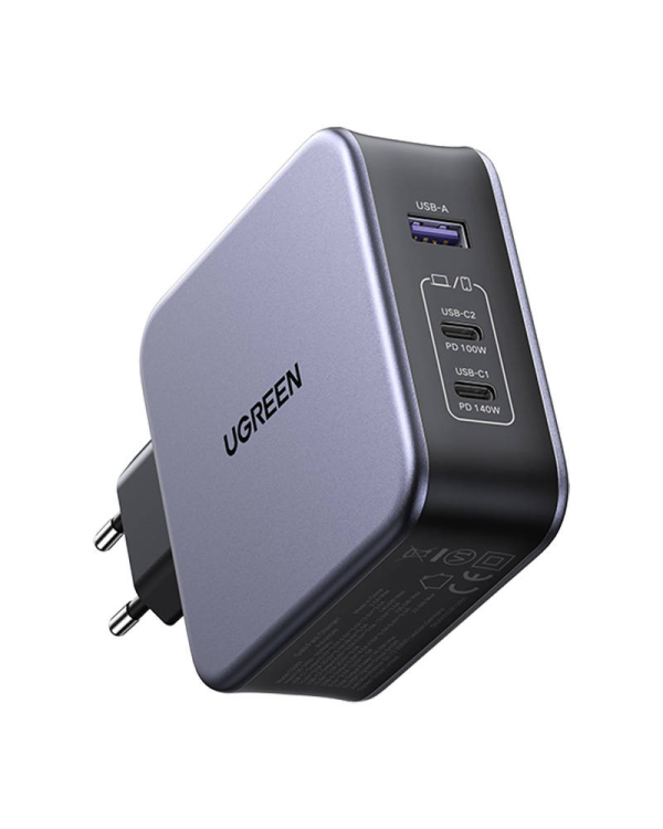 UGREEN CD289 Power Charger, 2x USB-C, 1x USB-A, GaN, 140W, 2m Cable (Silver)