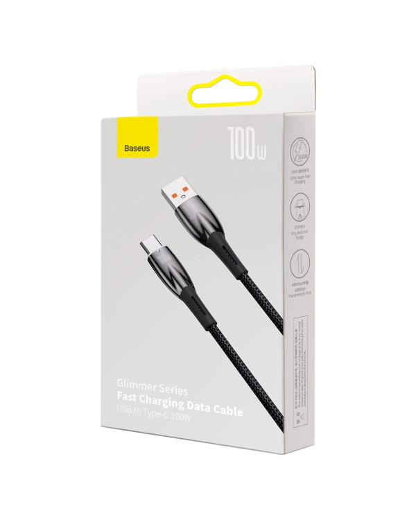 Baseus Glimmer Series Fast Charging Cable USB-A - USB-C 100W 480Mbps 2m black