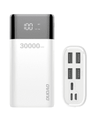 Dudao power bank 4x USB 30000mAh with LCD 4A white (K8Max white)