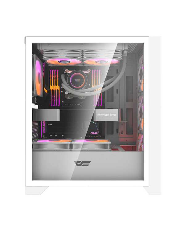 Компьютерный корпус Darkflash DRX70 GLASS + 4 вентилятора RGB (белый)
