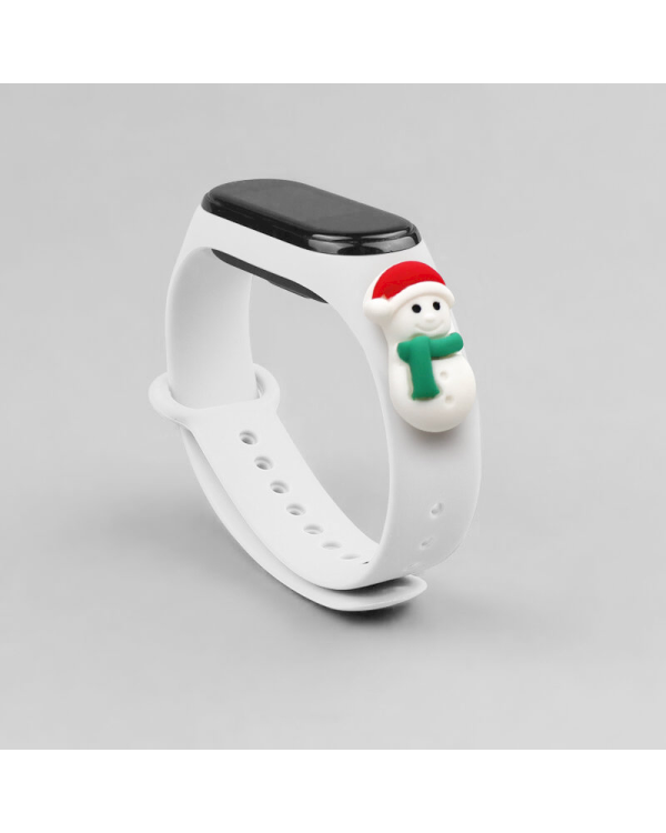 Fusion Xmas Snowman ремешок для часов Xiaomi Mi Band 3 / 4 белый