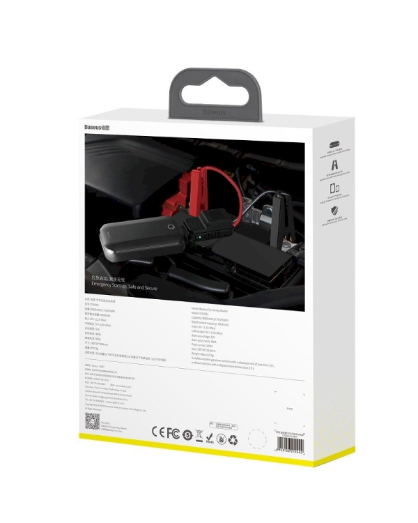 Автомобильный джампстартер Baseus Super Energy 8000mAh, 5V / 2.4A / 800 A черный