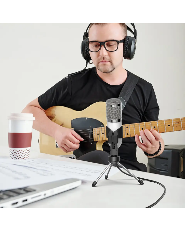 Микрофон Fifine K056A для игр | подкасты | потоки | штатив | белый