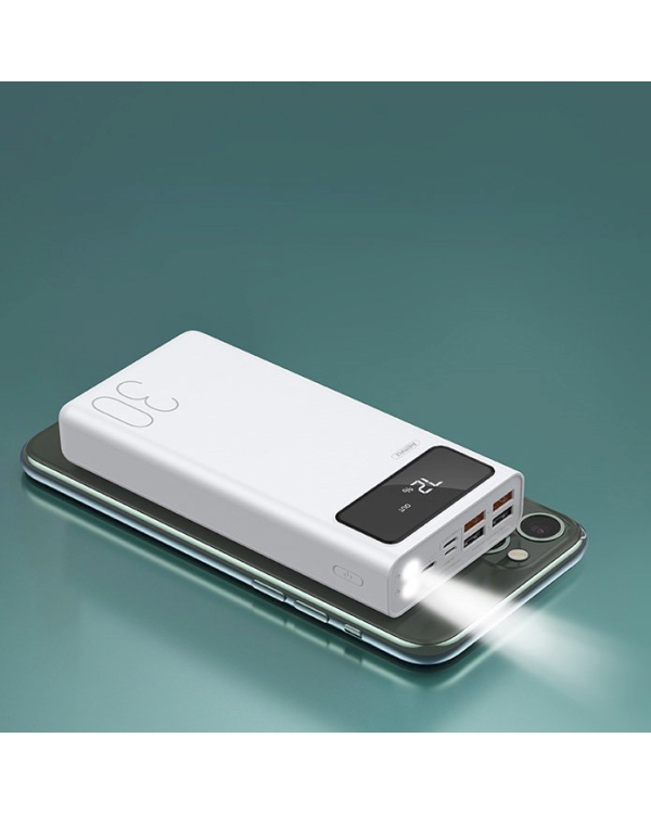 Remax RPP-112 Портативный аккумулятор 30000 mAh / 2.1A / 4 x USB Белый