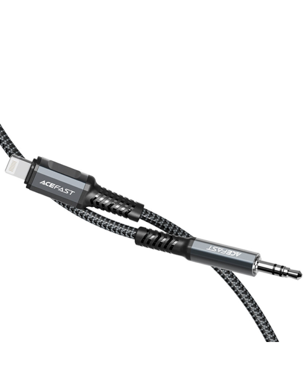 Acefast audio cable MFI Lightning - 3.5mm mini jack (male) 1.2m, AUX gray (C1-06 deep space gray)