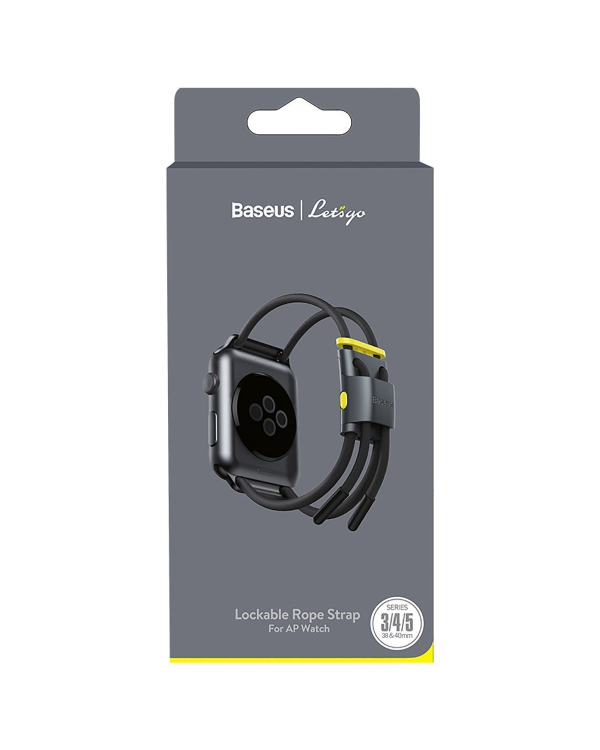 Baseus Регулируемый спортивный ремешок Let`s Go для Apple Watch 3|4|5|6|SE 38|40 мм (LBAPWA4-AGY) Серо-желтый