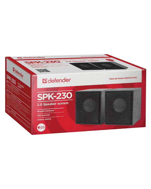 Мультимедийные колонки Defender SPK 230 3,5 мм / USB, черные