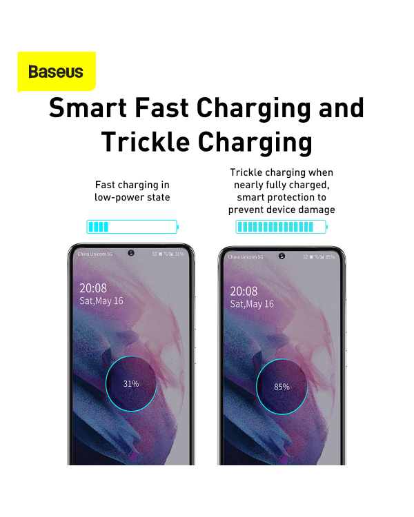 Baseus Super Si Quick Charger 1C 25W с кабелем USB-C для USB-C 1м (белый)