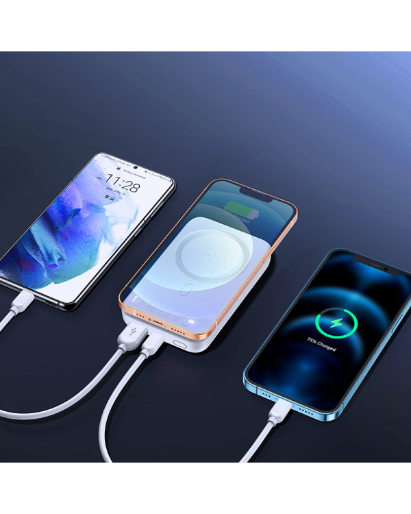 Joyroom power bank 10000mAh 20W Power Delivery Quick Charge magnetyczna wireless Qi charger 15W for iPhone MagSafe compatible black (JR-W020 black)