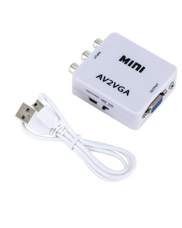 Fusion преобразователь сигнала RCA на  VGA (+ Аудио) Белый