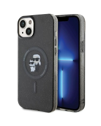 Karl Lagerfeld KLHMP15SHGKCNOK iPhone 15 6.1" czarny|black hardcase Karl&Choupette Glitter MagSafe