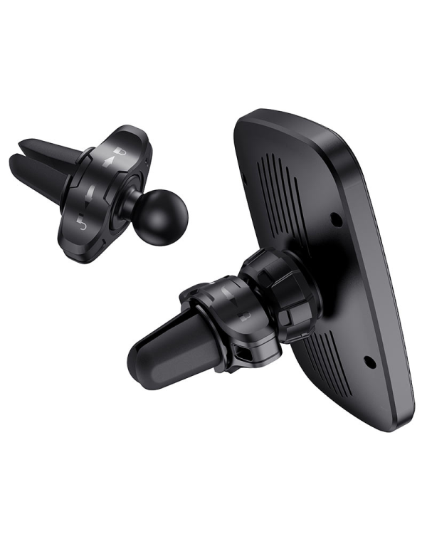 Автомобильный держатель Borofone BH35 с беспроводной зарядкой QI 15W / USB-C / черный