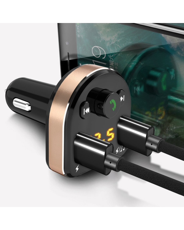 Dudao FM-передатчик Bluetooth автомобильное зарядное устройство MP3 3.1 A 2x USB черный (R2Pro черный)