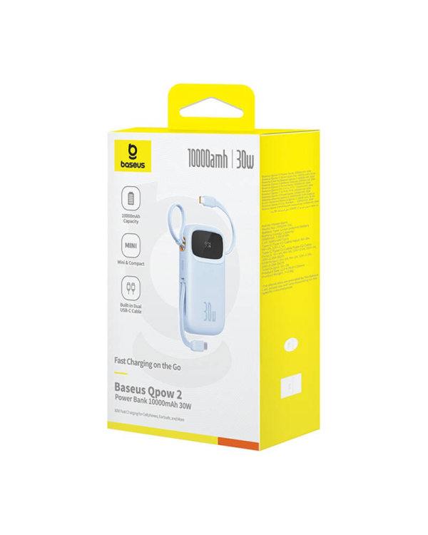 Powerbank Baseus QPow 2 10000mAh 30W 2xUSB-C (синий)