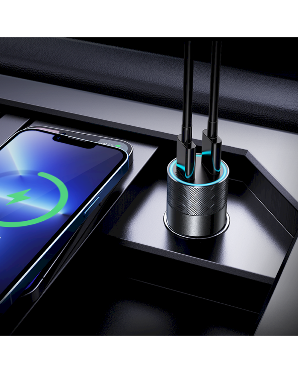 Joyroom car charger 2 x USB 50W with PD, QC, PPS gray (JR-CL13)