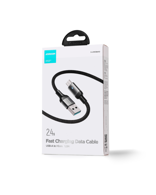 Joyroom USB кабель - micro USB 2.4A для быстрой зарядки и передачи данных 1.2 м черный (S-UM018A10)