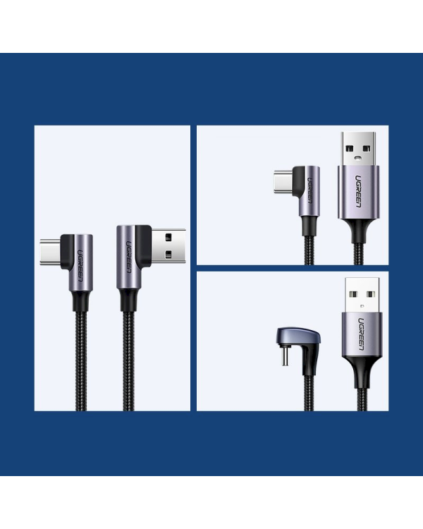 Ugreen USB - USB Typ C angled cable Quick Charge 3.0 QC3.0 3 A 1 m gray (US176 20856)