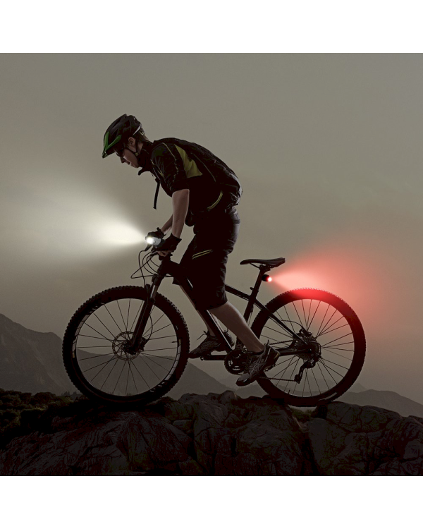 Wozinsky передний велосипедный фонарик с USB зарядом черный - серебряный