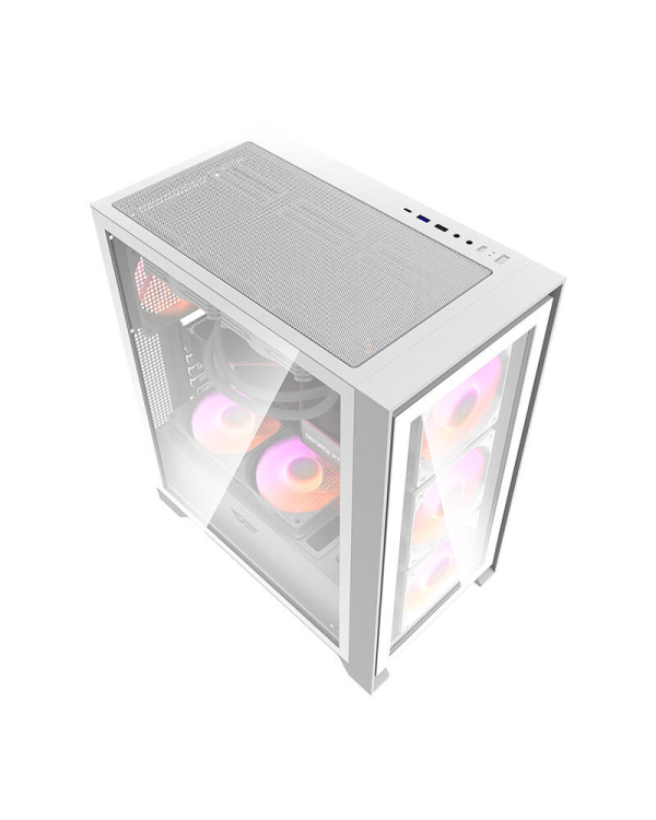 Компьютерный корпус Darkflash DRX70 GLASS + 4 вентилятора RGB (белый)