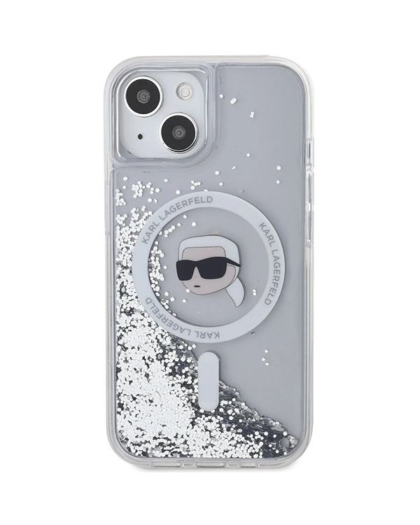 Karl Lagerfeld Liquid Glitter Karl Head MagSafe case for iPhone 15 | 14 | 13 - transparent