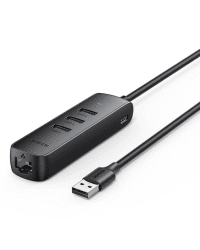 Ugreen adapter USB Type C - Ethernet RJ45 | 3 x USB black adapter (CM416)