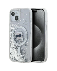 Karl Lagerfeld Liquid Glitter Karl Head MagSafe case for iPhone 15 | 14 | 13 - transparent