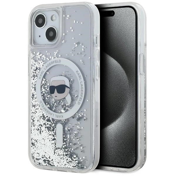 Karl Lagerfeld Liquid Glitter Karl Head MagSafe case for iPhone 15 | 14 | 13 - transparent