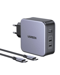 UGREEN CD289 Power Charger, 2x USB-C, 1x USB-A, GaN, 140W, 2m Cable (Silver)